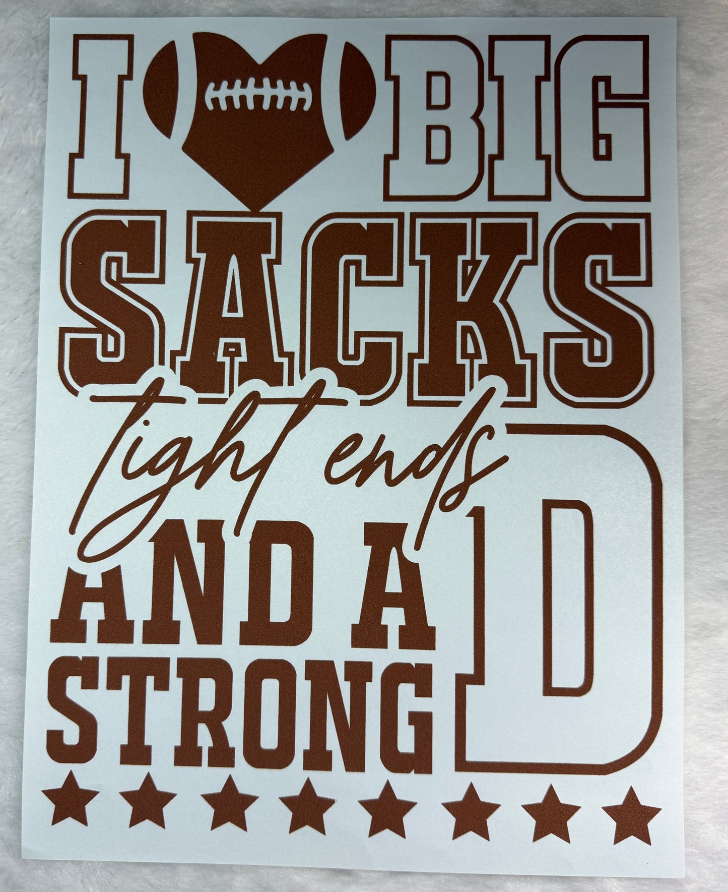 I Love Big Sacks, tight ends & a strong D