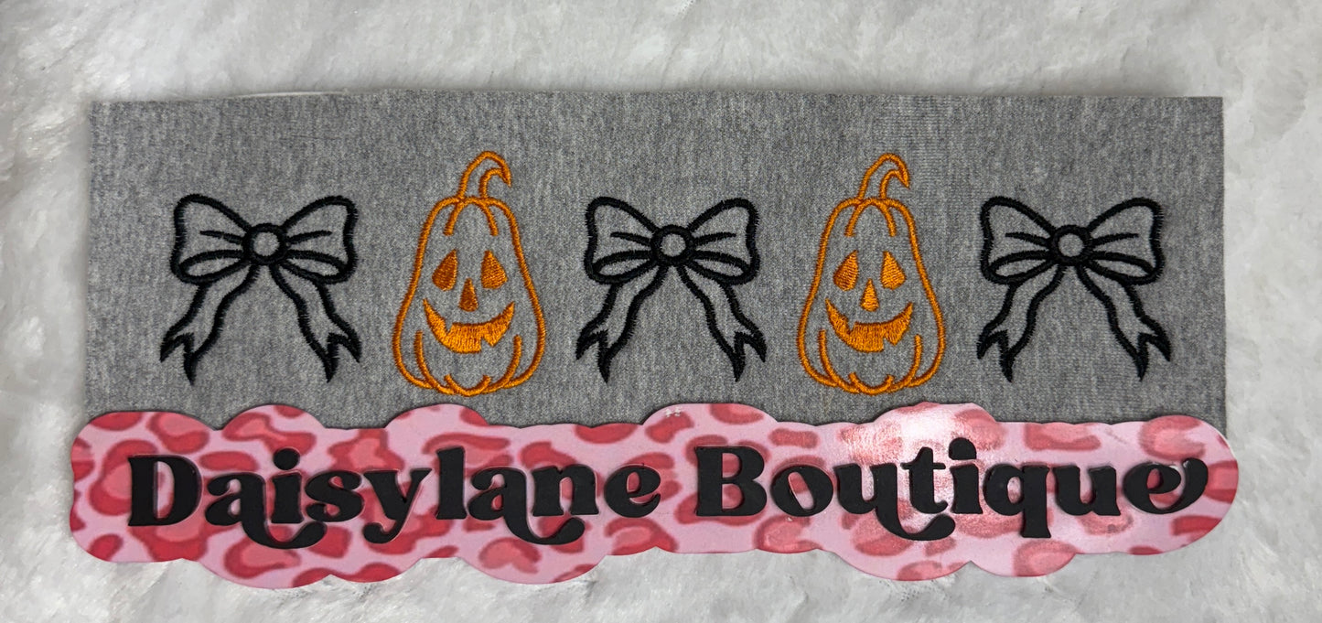 Pumpkin and Bows Embroidery