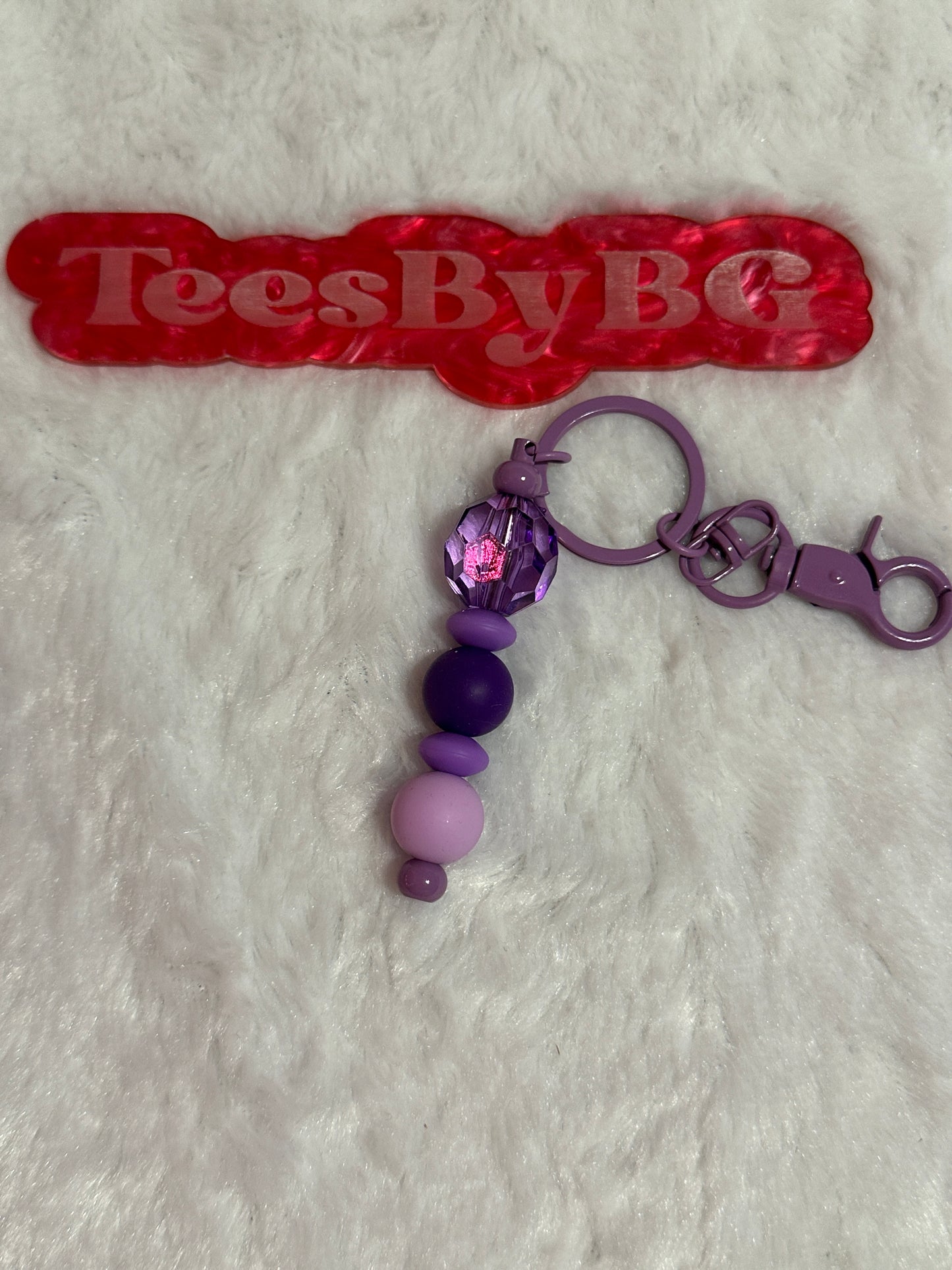 Geo Purple on Purple Keychain