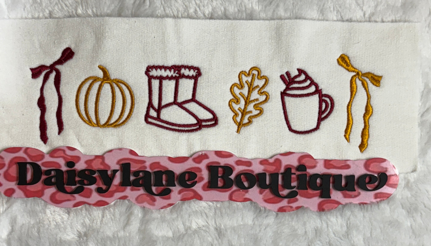 Coquette Fall Icons Embroidery