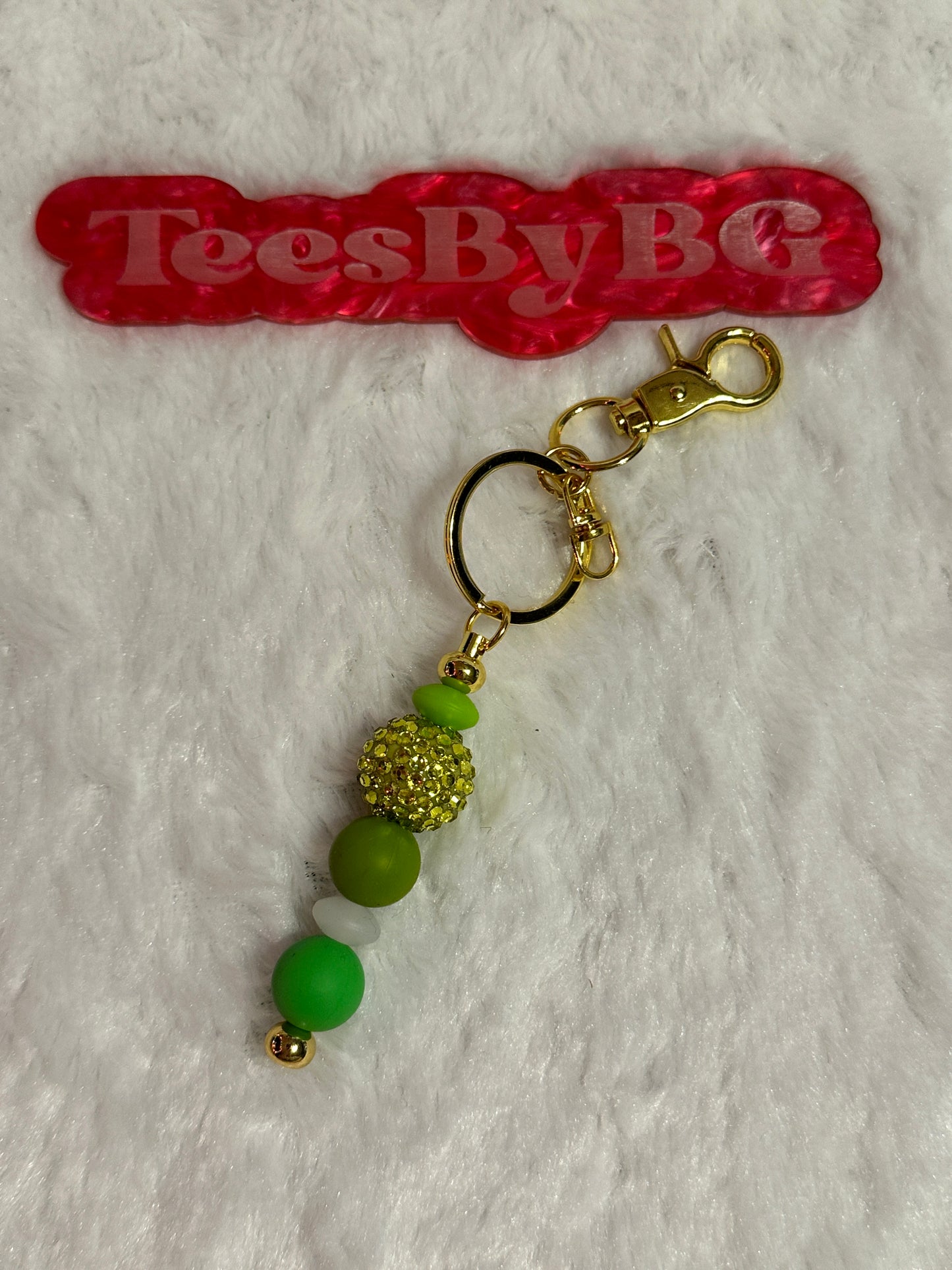 Green on Gold Keychain