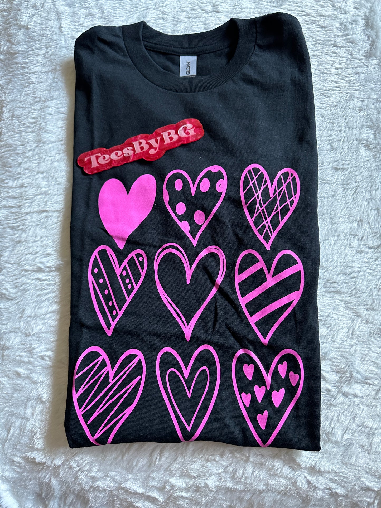 Doodle Hearts -  Short Sleeve