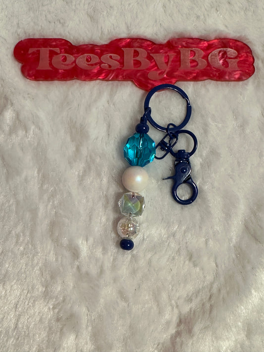 Blue Geo on Navy Keychain