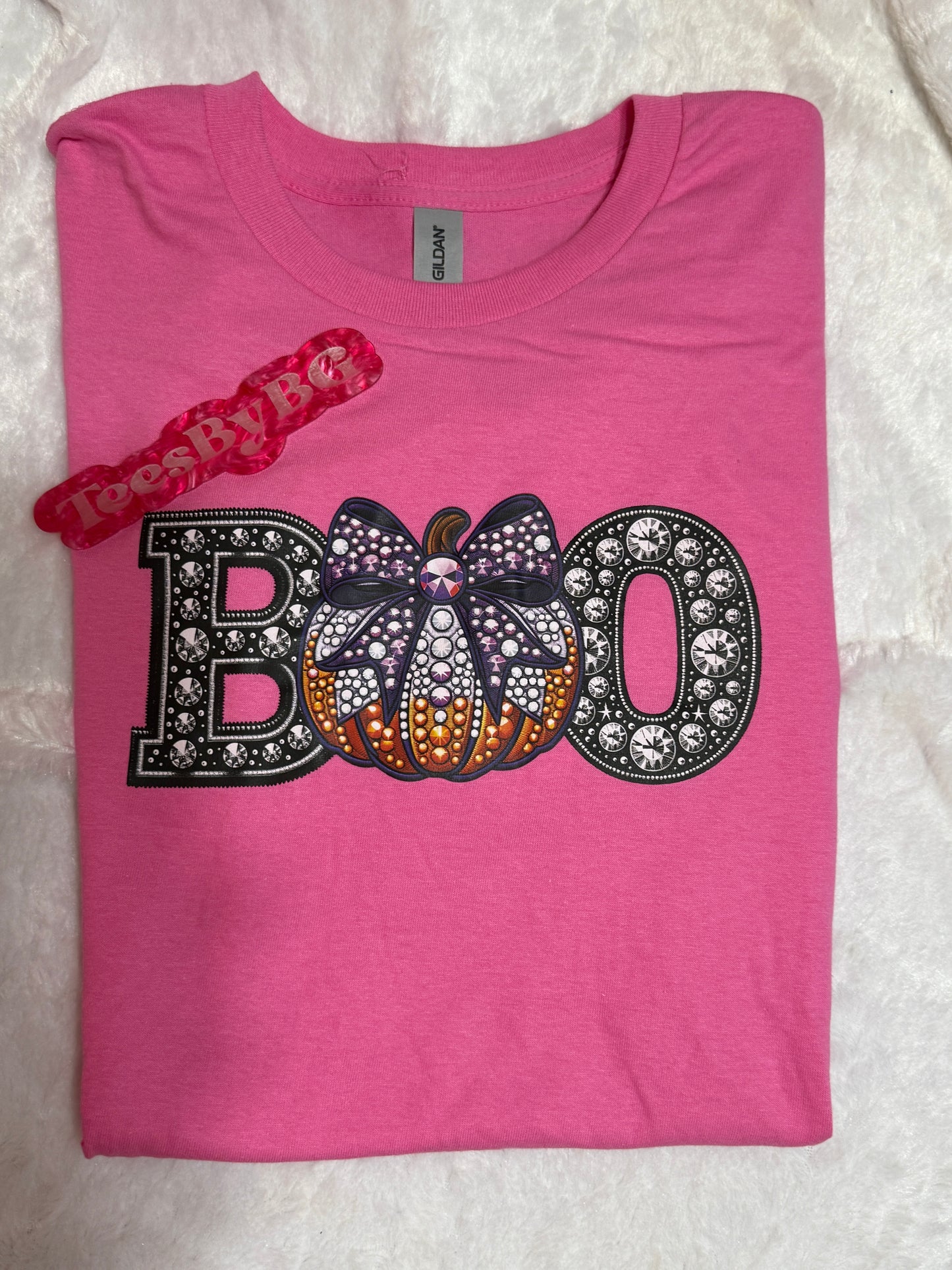 Boo Faux Rhinestone - Short Sleeve