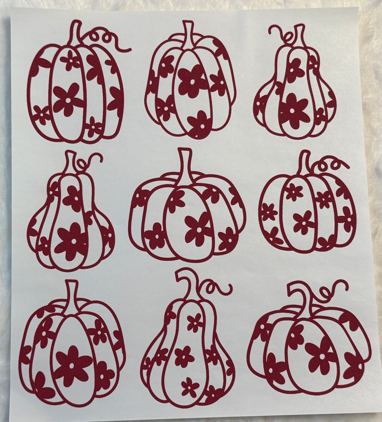 Maroon Floral Pumpkins