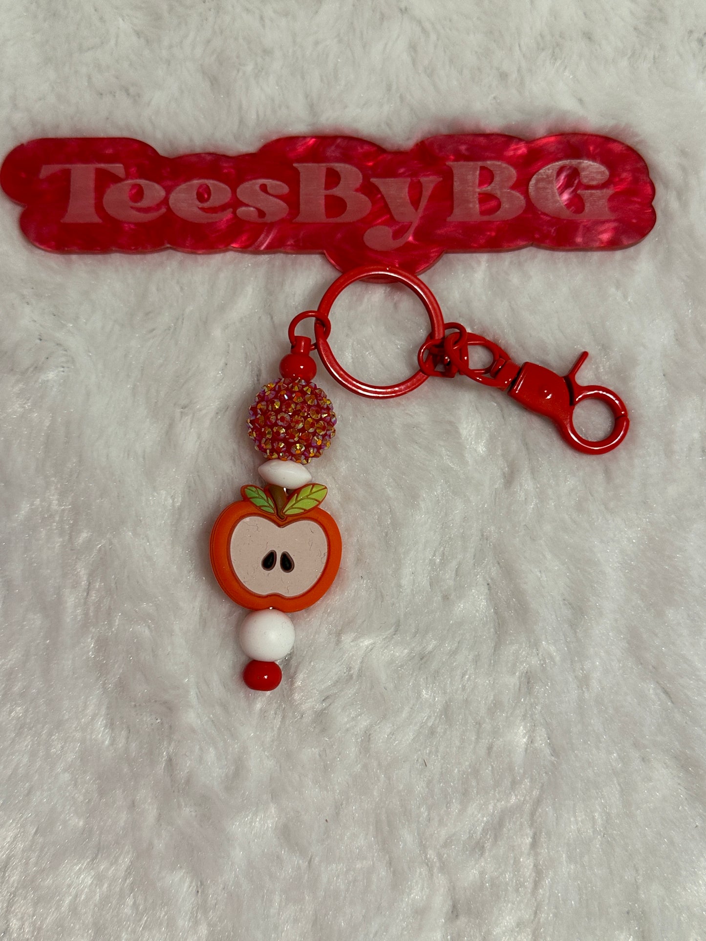 Apple on Red Keychain