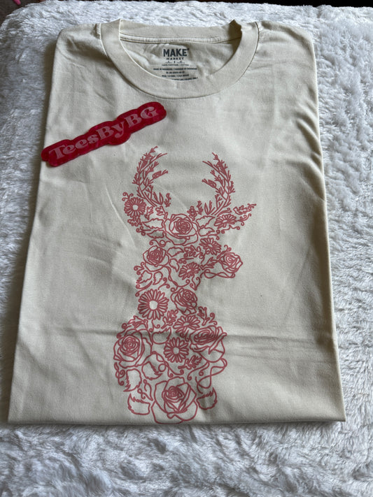 Floral Deer - Short Sleeve