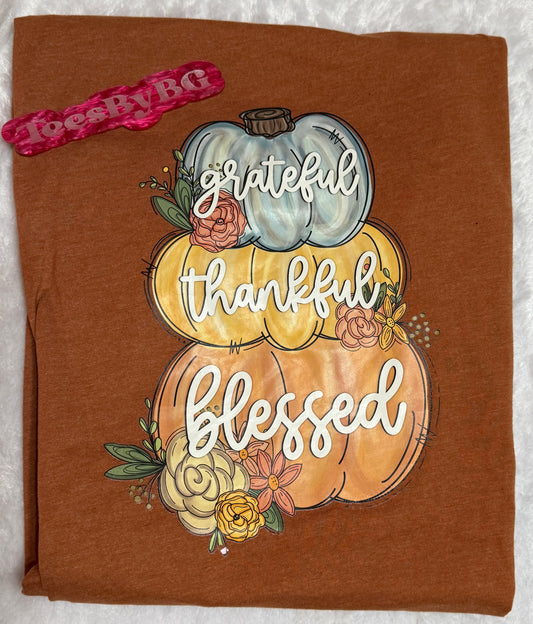 Grateful, Thankful, Blessed - Short Sleeve