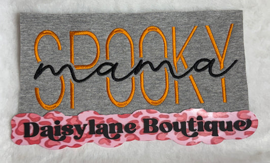 Spooky Mama split Embroidery