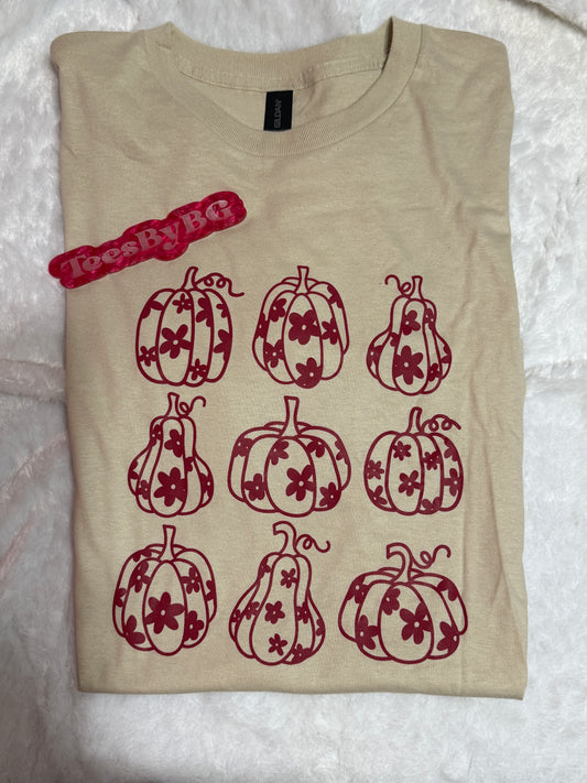 Floral Pumpkins - Short Sleeve