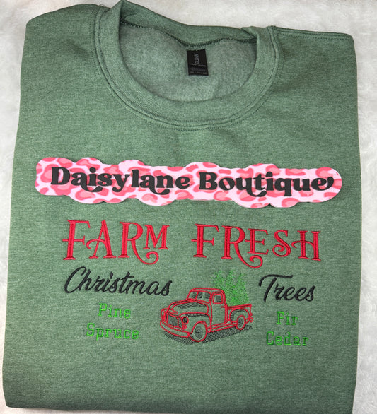 Farm Fresh Christmas Trees Embroidery