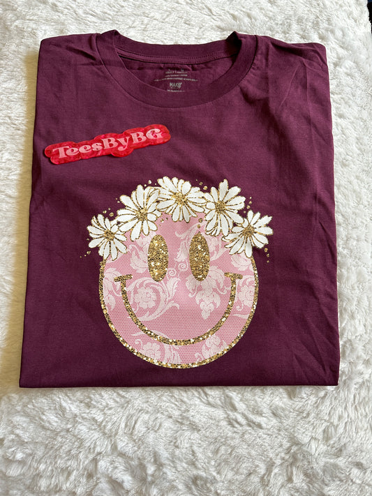 Floral Smiley - Short Sleeve