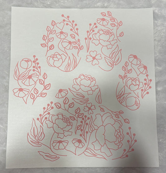 Floral Paw Print