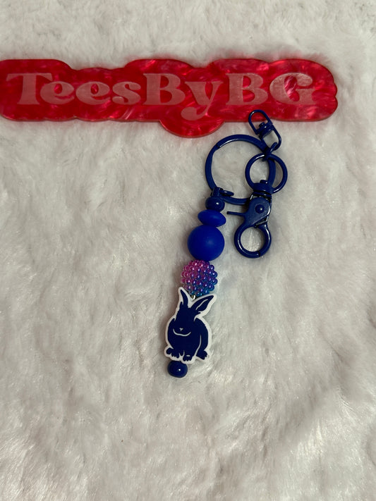 Navy Bunny on Navy Keychain