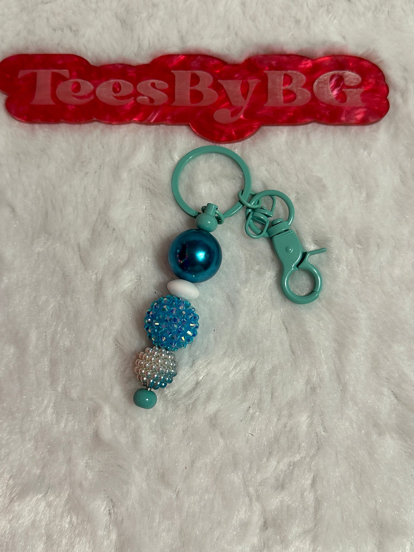 Spike Blue on Mint Keychain