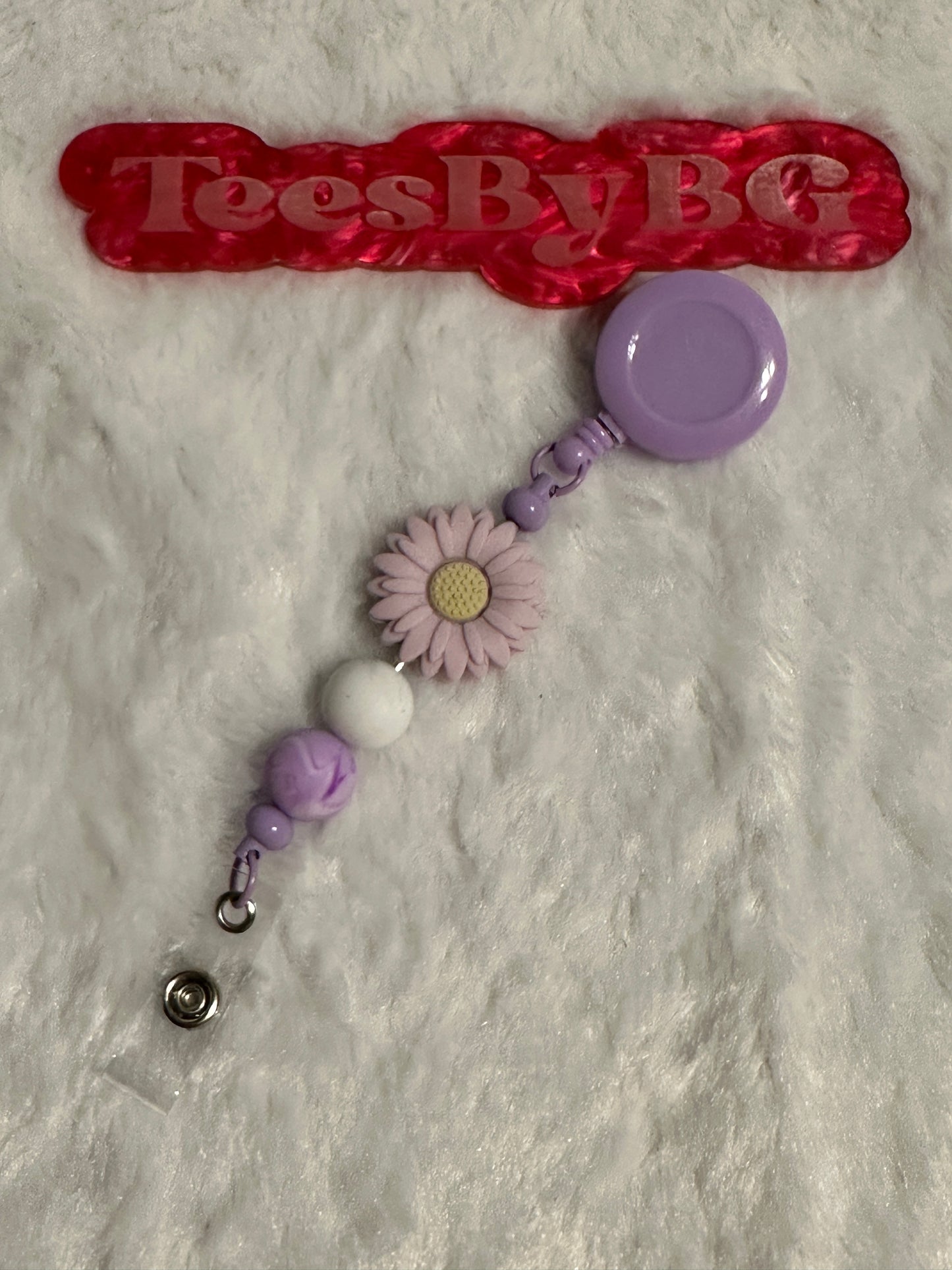 Purple Flower Badge Reel