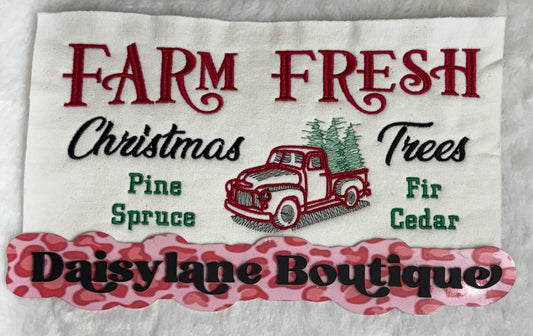 Farm Fresh Christmas Trees Embroidery