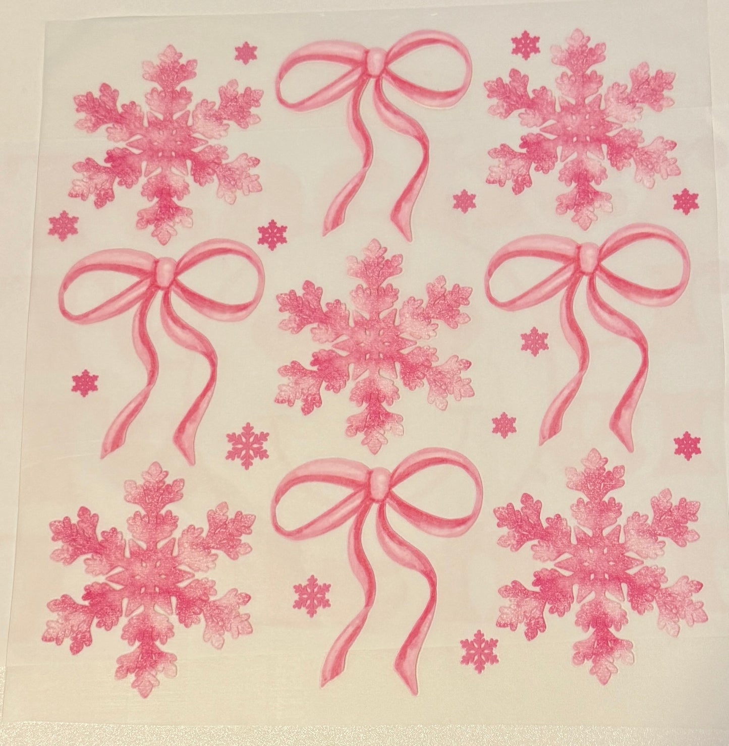 Pink Bows And Snowflakes